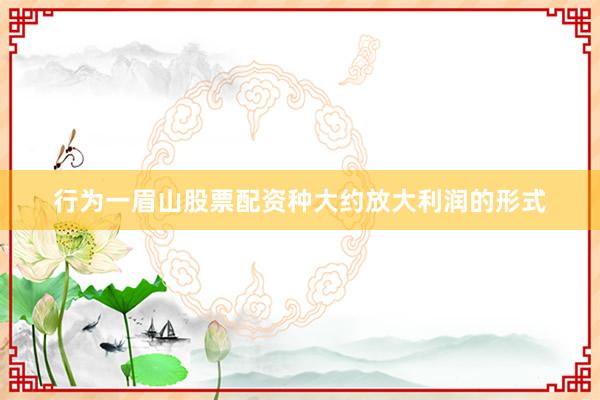 行为一眉山股票配资种大约放大利润的形式